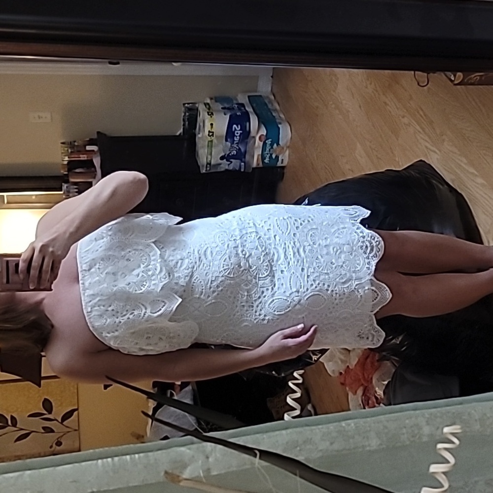 DONATED BB DAKOTA lace strapless mini dress 8 bridal